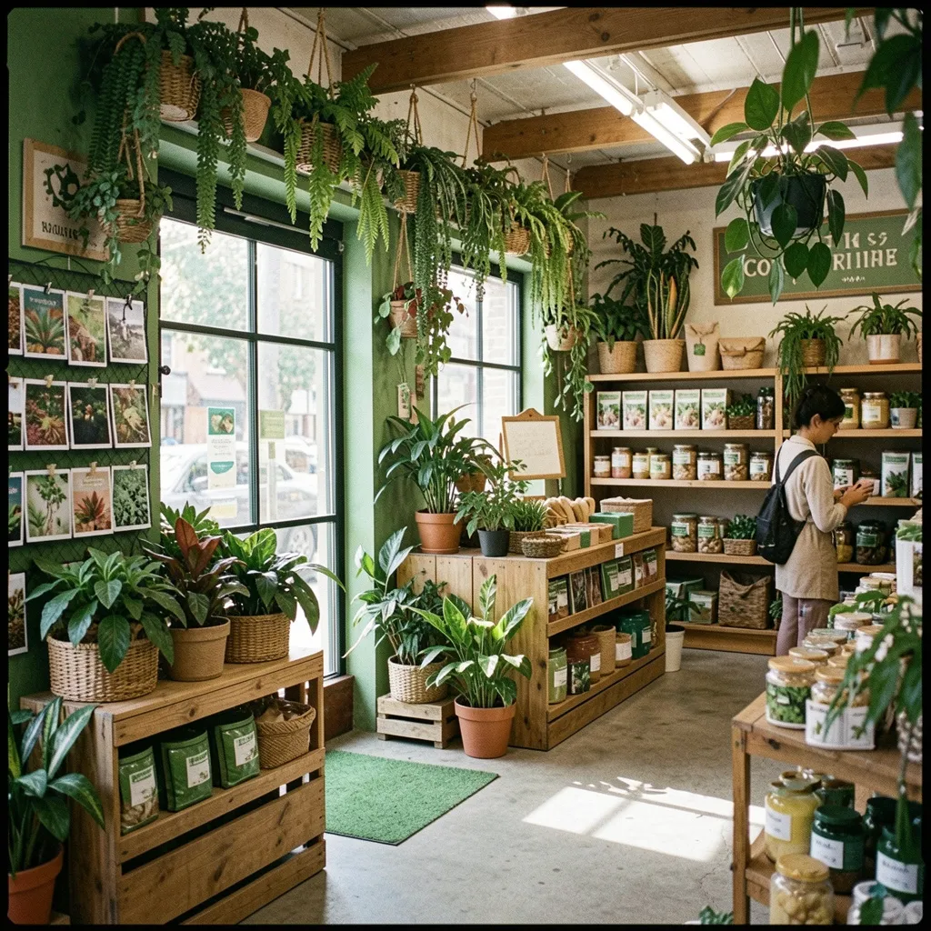 Close view of jars and textiles on a display table